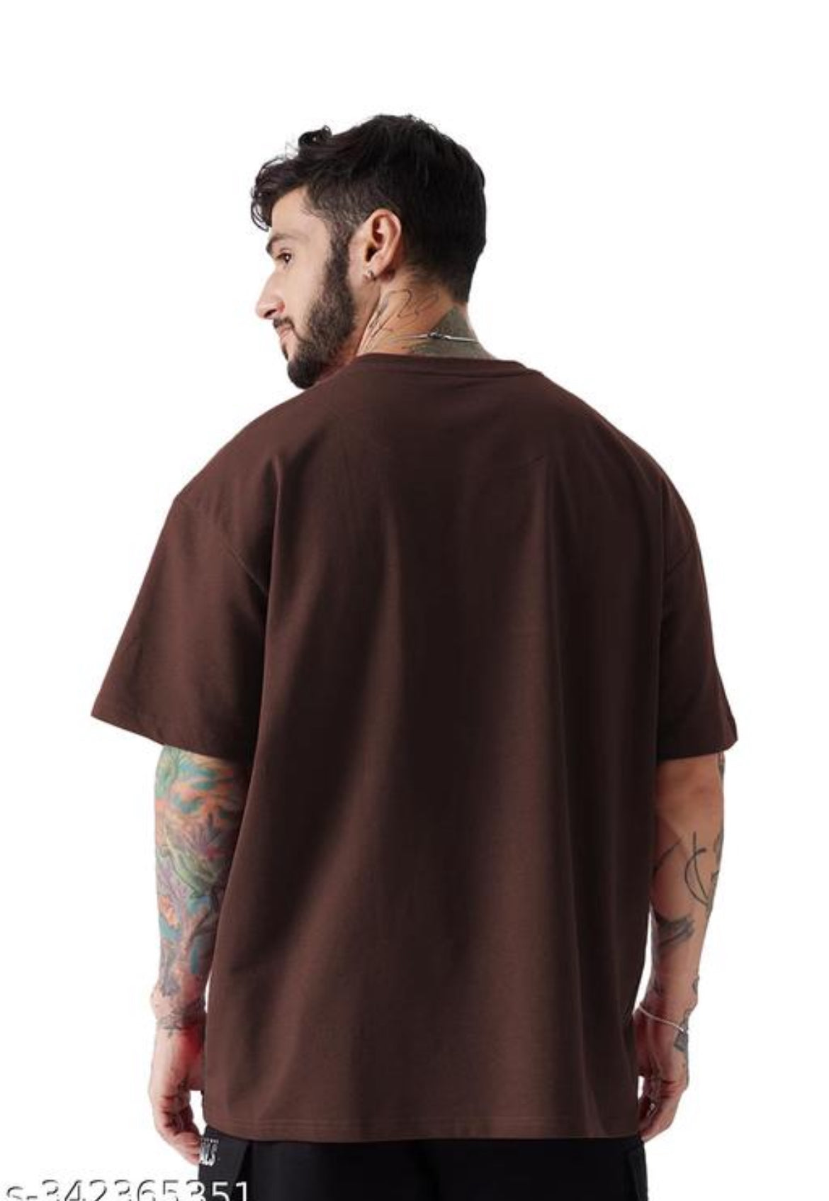 LEOTUDE Men's Typography Oversize Round Purple Tshirts