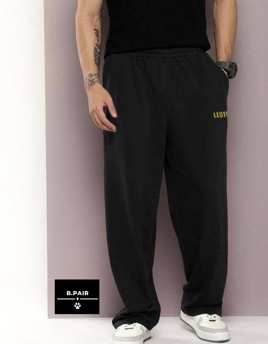 LEOTUDE Men's Solid Jogger
Pants Black Track Pants